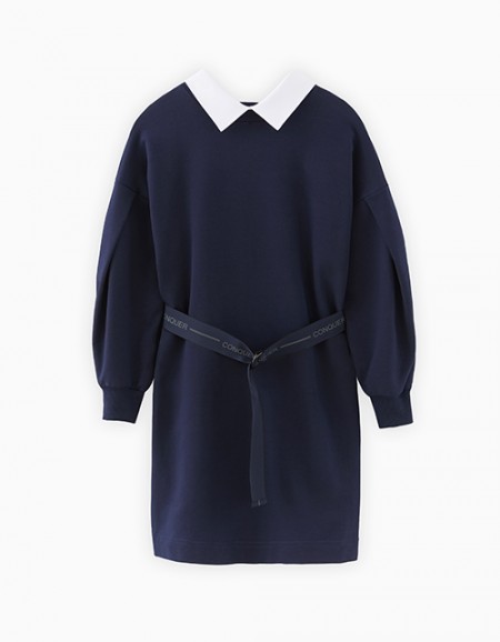 Тёмно-синее школьное платье