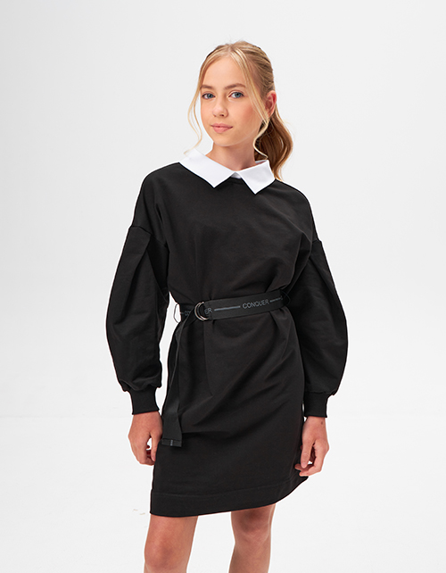 Чёрное школьное платье