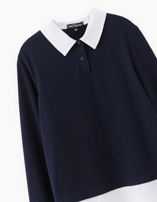 Джемпер-обманка школьный для девочки