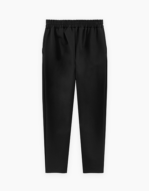 Зауженные чёрные школьные брюки для девочки