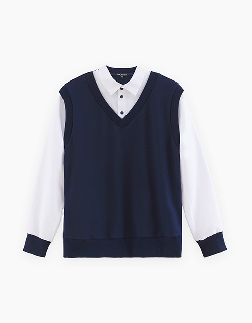 Школьный джемпер-обманка для мальчика