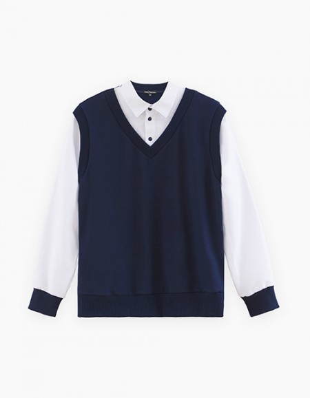 Школьный джемпер-обманка для мальчика