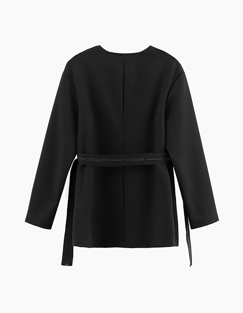 Удлинённый чёрный пиджак для девочки