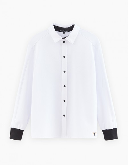 Комбинированная школьная рубашка для мальчика