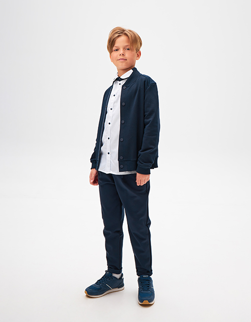 Комбинированная школьная рубашка для мальчика