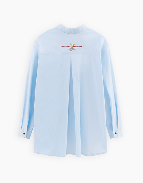 Школьная светло-голубая блузка для девочки