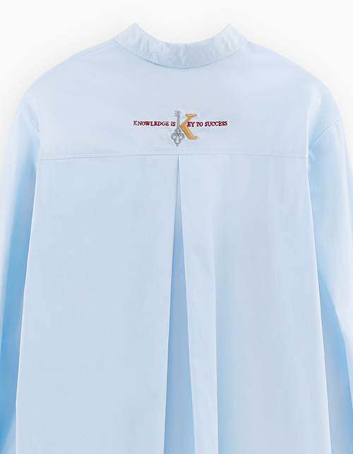 Школьная светло-голубая блузка для девочки