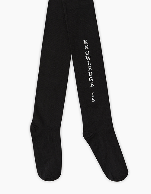 Чёрные колготки с надписью