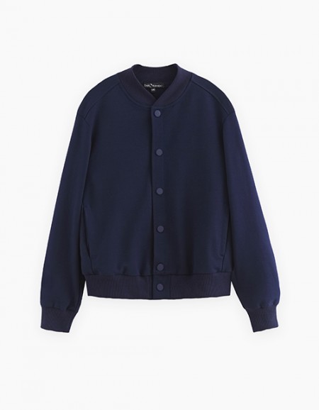 Тёмно-синий школьный жакет-бомбер для мальчика