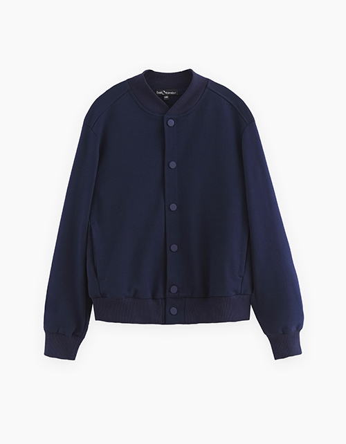 Тёмно-синий школьный жакет-бомбер для мальчика
