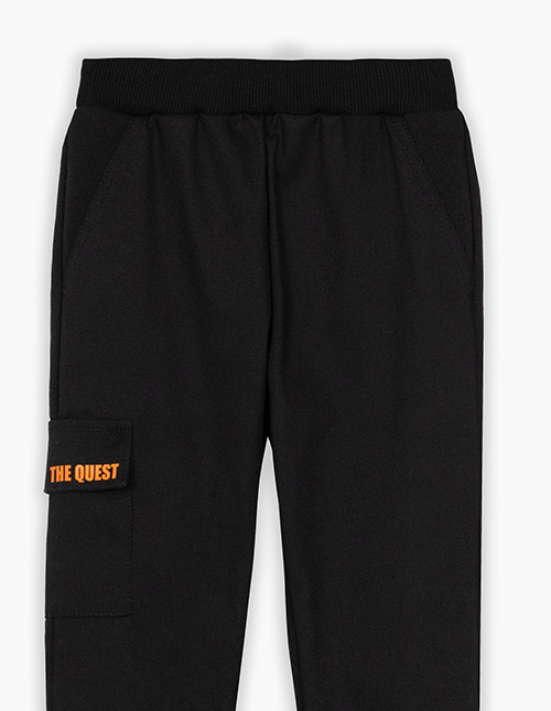 Брюки-карго чёрные для мальчика