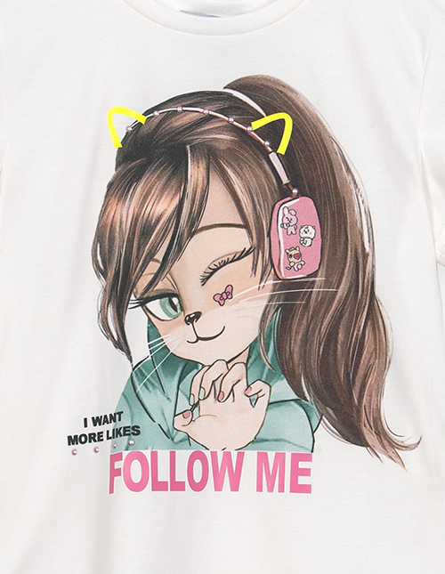 Футболка молочная для девочки