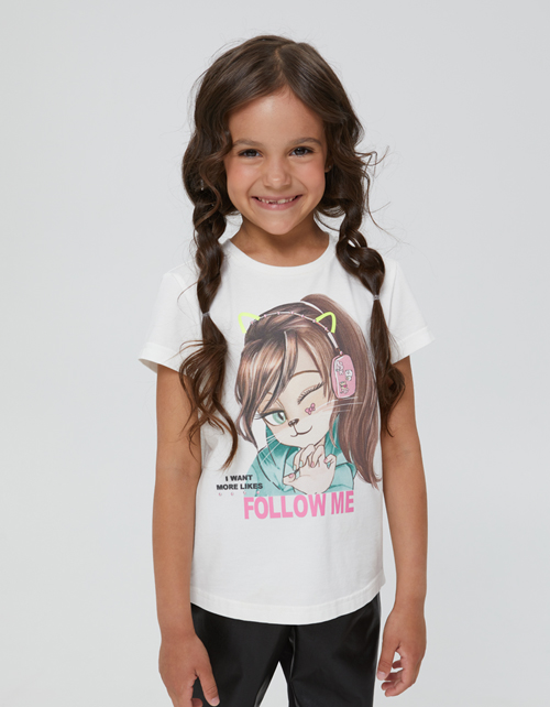 Футболка молочная для девочки