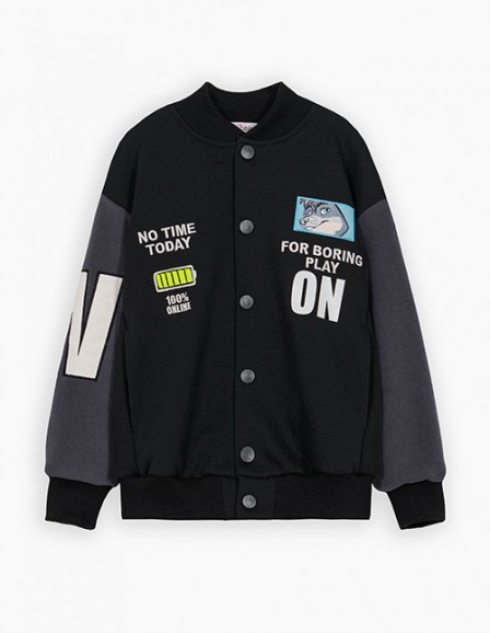 Черный бомбер для мальчика