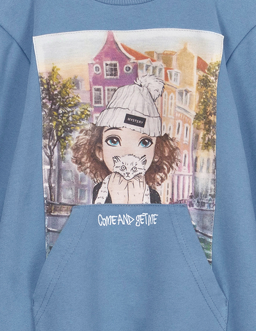 Темно-голубое платье для девочки