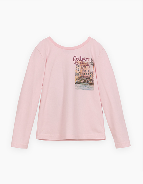 Светло-розовый лонгслив для девочки