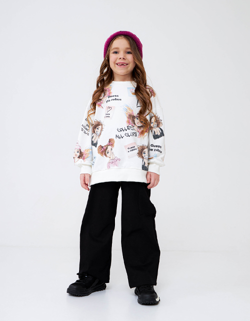 Свитшот молочный для девочки