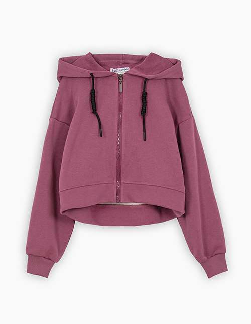 Худи на молнии оттенка бордо для девочки