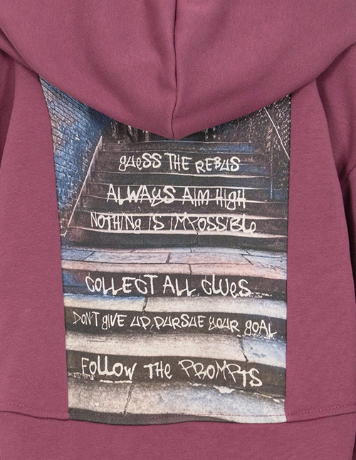 Худи на молнии оттенка бордо для девочки