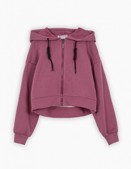 Худи на молнии оттенка бордо для девочки Худи на молнии оттенка бордо для девочки