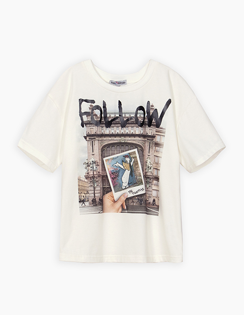 Футболка молочная для девочки