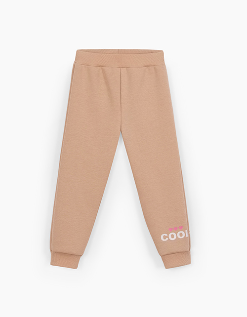 Бежевые брюки-джоггеры для девочки Бежевые брюки-джоггеры для девочки
