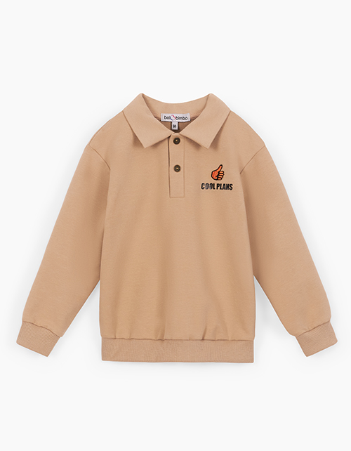 Свитшот с воротником поло для мальчика Свитшот с воротником поло для мальчика