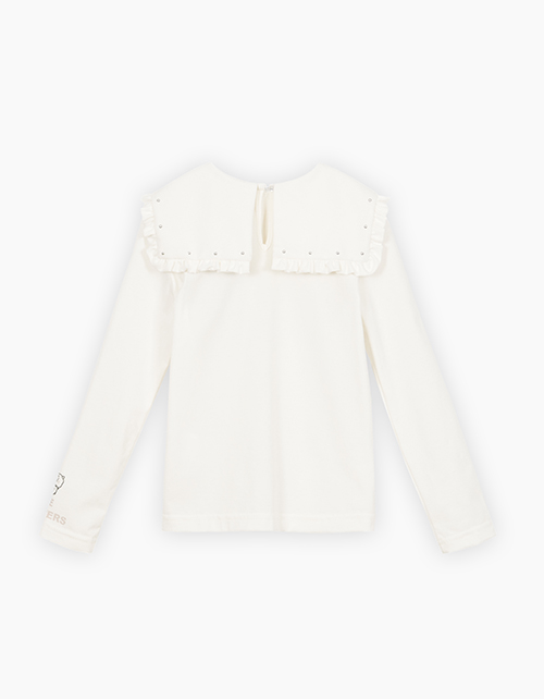 Лонгслив с воротником для девочки Лонгслив с воротником для девочки