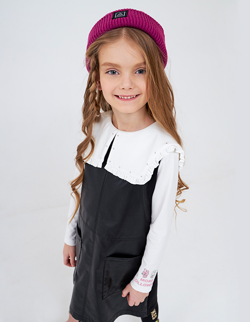 Лонгслив с воротником для девочки Лонгслив с воротником для девочки