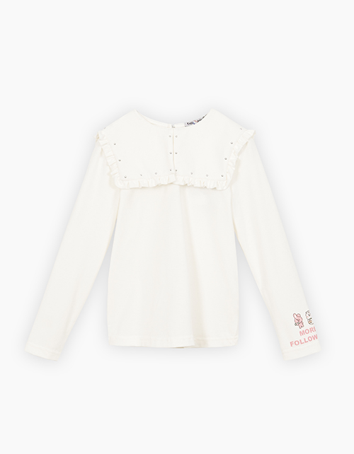 Лонгслив с воротником для девочки Лонгслив с воротником для девочки