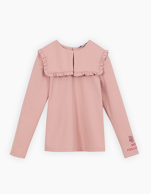 Лонгслив с воротником для девочки Лонгслив с воротником для девочки