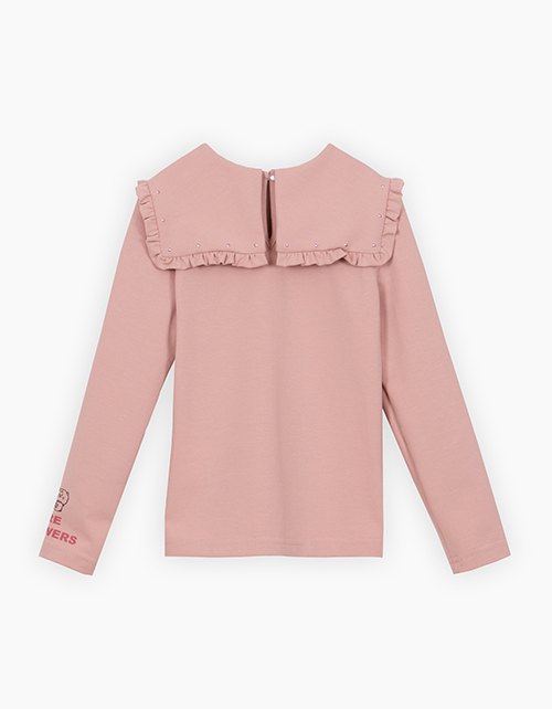 Лонгслив с воротником для девочки Лонгслив с воротником для девочки