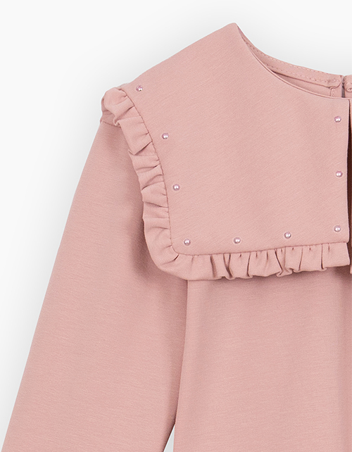 Лонгслив с воротником для девочки Лонгслив с воротником для девочки