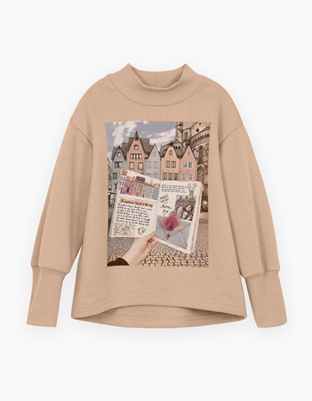 Бежевый свитшот для девочки Бежевый свитшот для девочки