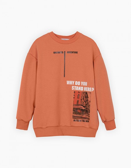 Свитшот оттенка нектара абрикоса для мальчика Свитшот оттенка нектара абрикоса для мальчика