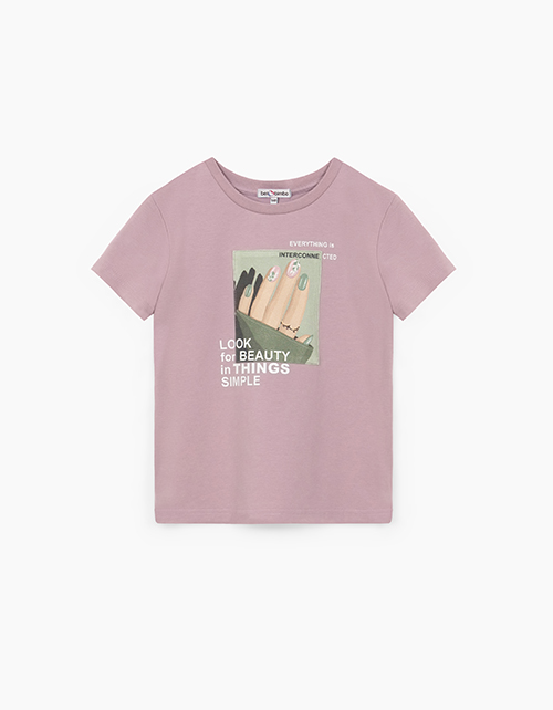 Футболка тёмно-розового оттенка для девочки