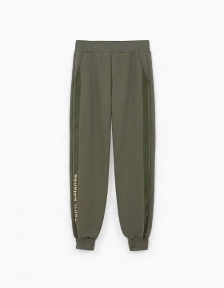 Брюки-джоггеры в оттенке листа шалфея для девочки