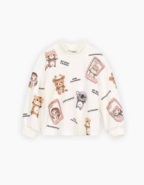 Молочный свитшот для девочки