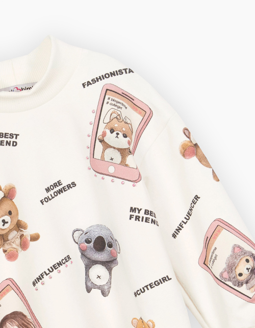 Молочный свитшот для девочки