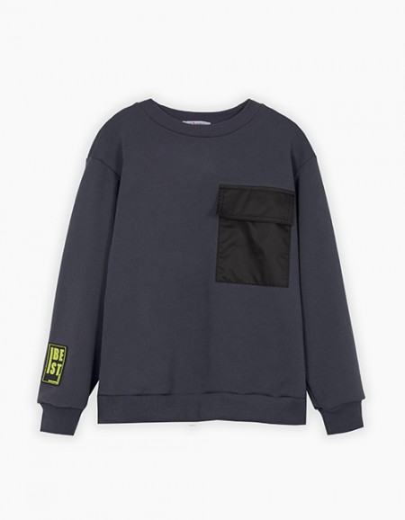 Свитшот графитового оттенка для мальчика