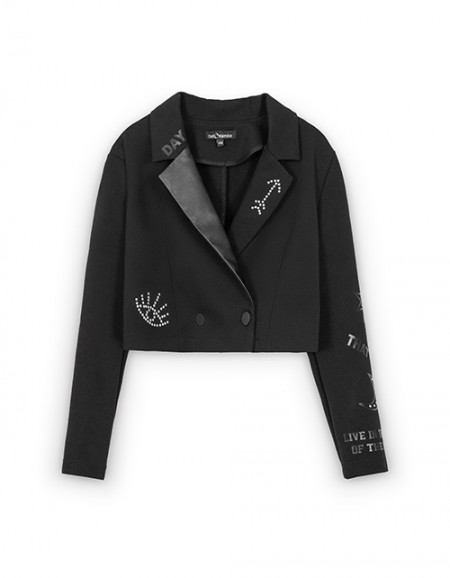 Чёрный нарядный жакет для девочки