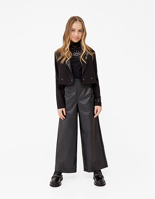 Чёрные брюки-кюлоты для девочки