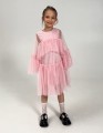 Дизайнерское светло-розовое нарядное платье