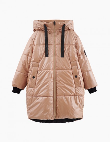 Двусторонняя зимняя куртка с капюшоном Двусторонняя зимняя куртка с капюшоном