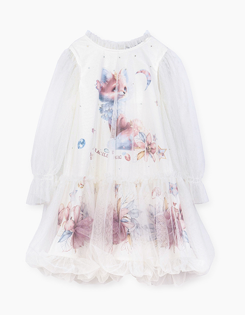 Нарядное платье молочного оттенка для девочки