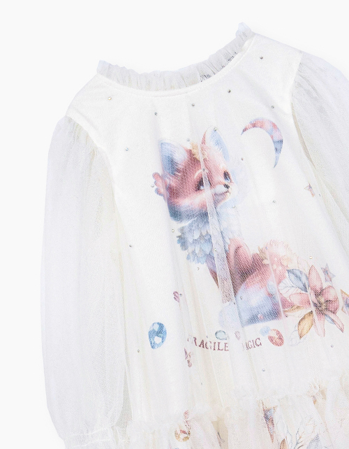 Нарядное платье молочного оттенка для девочки