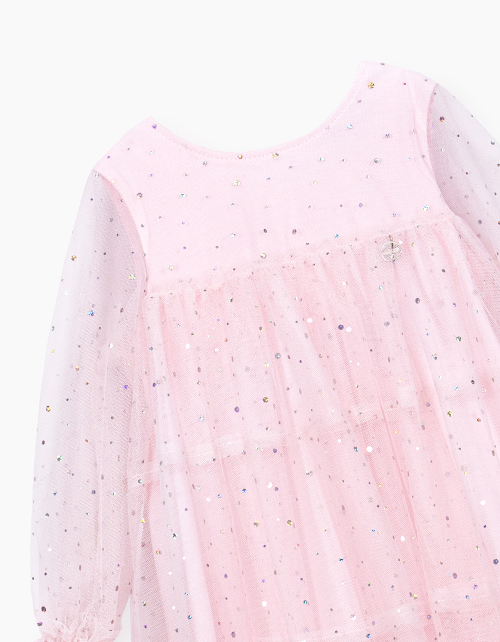 Пудровое нарядное платье для девочки Пудровое нарядное платье для девочки