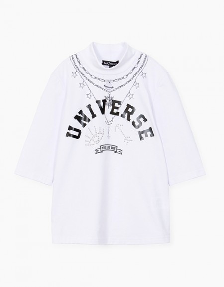 Нарядная белая футболка для девочки