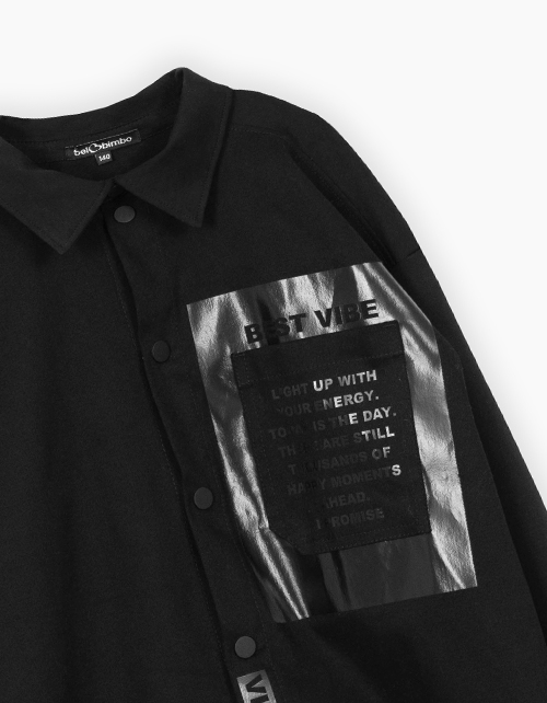 Чёрный жакет-рубашка для мальчика Чёрный жакет-рубашка для мальчика