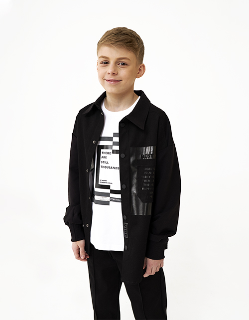 Чёрный жакет-рубашка для мальчика Чёрный жакет-рубашка для мальчика